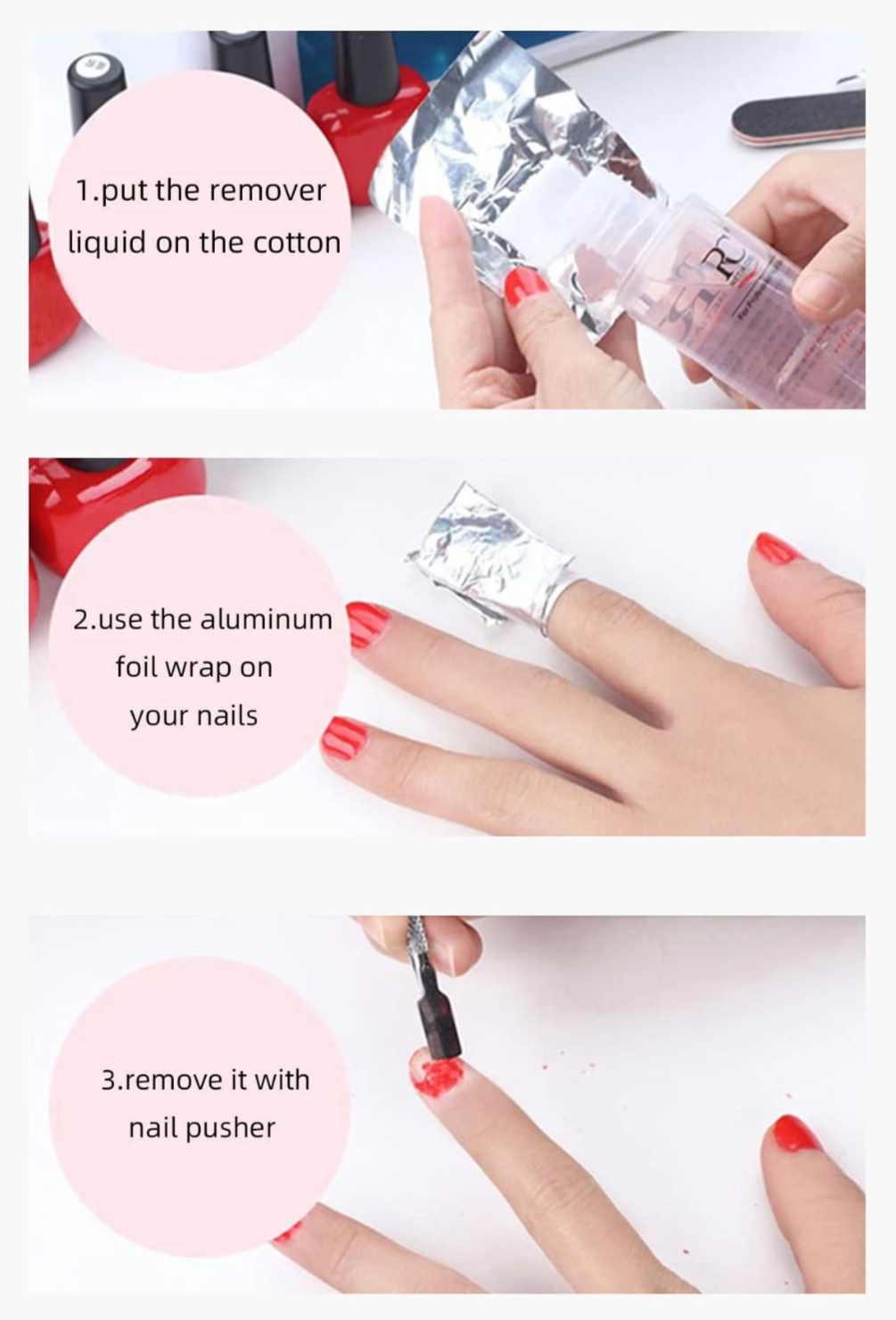Nail Product Removal Foil with Cotton