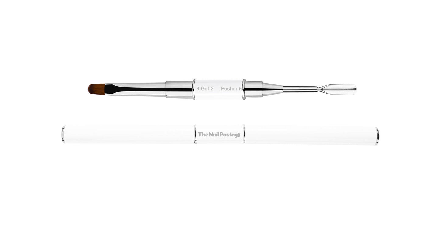 Clean Up/French Brush and Cuticle Pusher Duo
